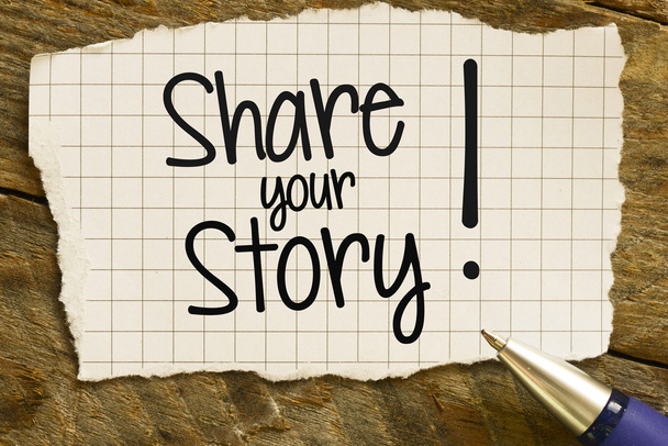 Notiz mit teilen Sie Ihre Geschichte - Foto, Bild