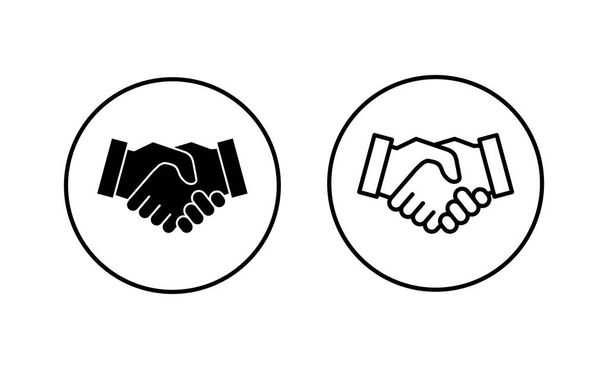 Conjunto de iconos de apretón de manos. negocio apretón de manos signo y símbolo. acuerdo de contacto - Vector, imagen