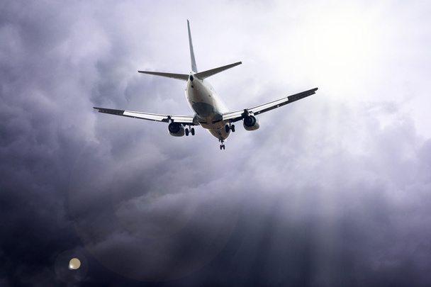 Airplane on the blue sky - Valokuva, kuva