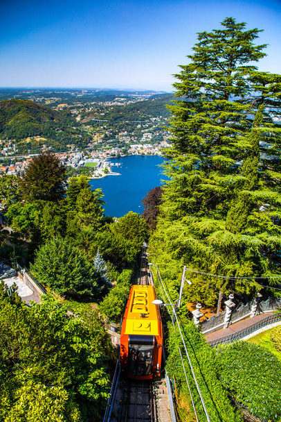 View of the Como Brunate funicular in Lake Como, Nothern Italy. High quality photo - Photo, Image