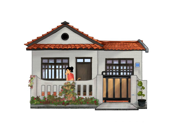 Illustration of house exterior - Fotografie, Obrázek