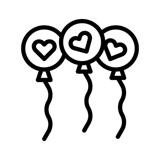 balloon valentine icon outline style illustration vector and logo. Icon sign from modern collection for web. Nice design perfect. - Vetor, Imagem