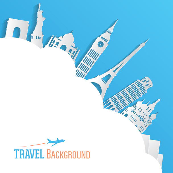 旅行および観光事業の背景 - ベクター画像