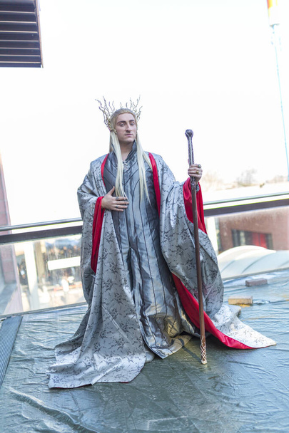 Lucca, Italy - 2018 10 31 : Lucca Comics free cosplay event around city Thranduil The Lord of the Rings. High quality photo - Fotó, kép