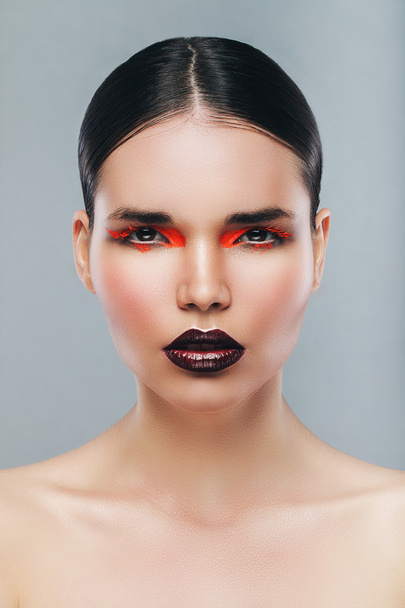 Woman with   red lips - 写真・画像