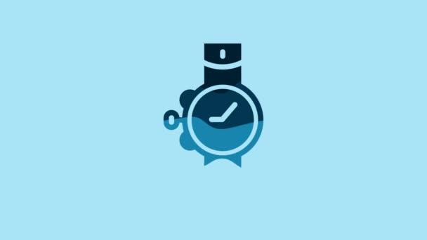 Blue Wrist watch icon isolated on blue background. Wristwatch icon. 4K Video motion graphic animation . - Záběry, video