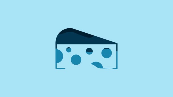 Blue Cheese icon isolated on blue background. 4K Video motion graphic animation . - Video
