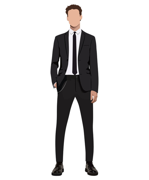 A man in a business suit on a white background. Vector illustration in flat style - Vektor, obrázek