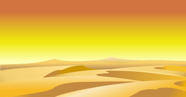 砂漠の砂丘と - ベクター画像