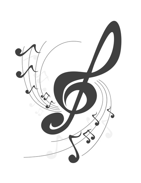 Музика Скрипковий ключ
 - Вектор, зображення