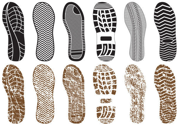 Vector illustration set of footprints. - Vector, Image