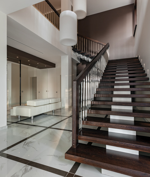 Luxury hall interior with staircase - Zdjęcie, obraz
