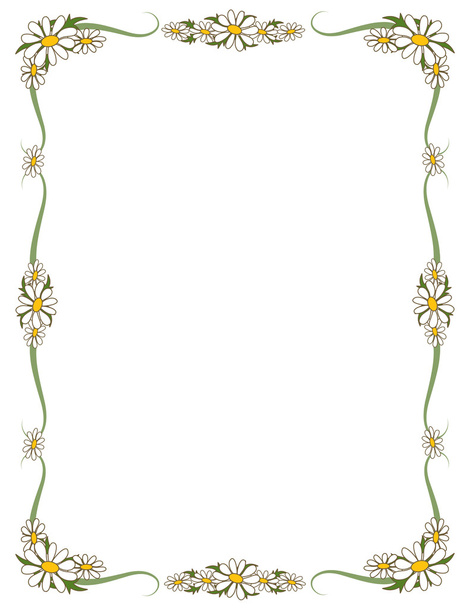 Border of daisies - Vector, imagen