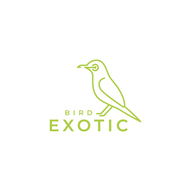 типичные белые глаза птица пение на ветке деревьев линии минимальный дизайн логотипа иконка рисунок шаблон - Вектор,изображение