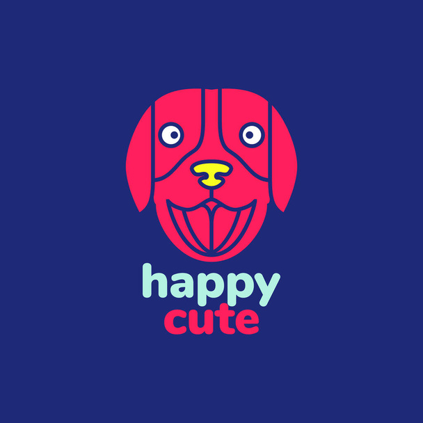 face dog rottweiler smile happy mascot cute colorful logo design vector icon illustration template - Vektor, Bild