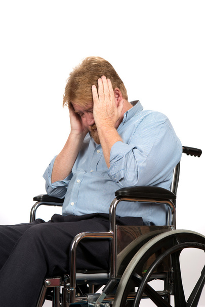 Man With Depression In Wheelchair - Zdjęcie, obraz