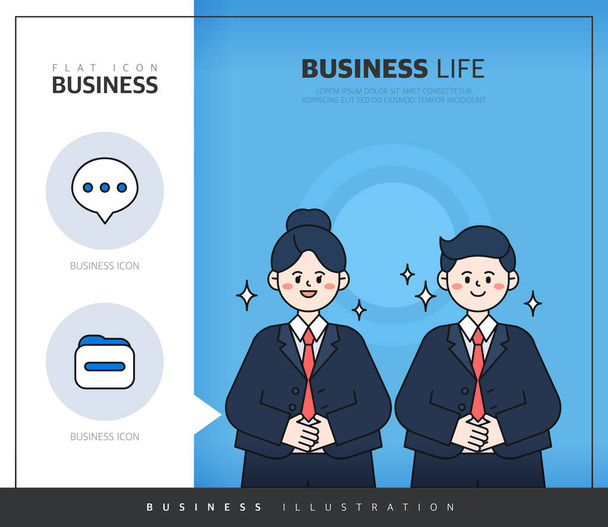 Easy-to-write business situation illustration design  - Vektor, Bild
