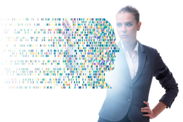 Femme d'affaires dans le concept de données génomiques - Photo, image