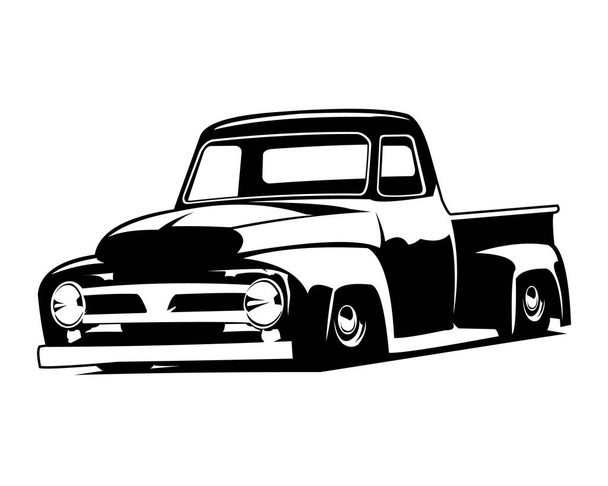 classic truck panel silhouette silhouette. isolated white background view from side. best for trucking industry, badge concept logo vector. available eps 10. - Διάνυσμα, εικόνα