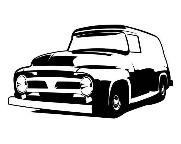 1952 р. Векторна концепція силуетного логотипу шевролевої панелі фургона ізольована. Найкраще підходить для значка, емблеми, піктограми, дизайну наклейок. доступний в eps 10
. - Вектор, зображення