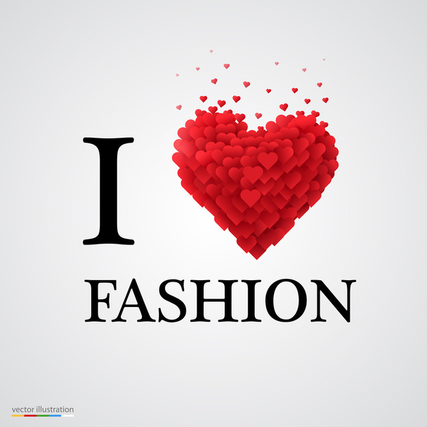 i love fashion heart sign. - Vector, afbeelding
