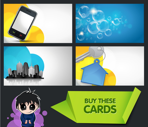Conjunto de tarjetas de visita modernas con elementos extra de bonificación
 - Vector, imagen