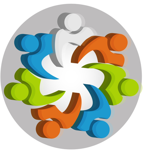 Teamwerk eenheid mensen logo ontwerp sjabloon pictogram vector - Vector, afbeelding