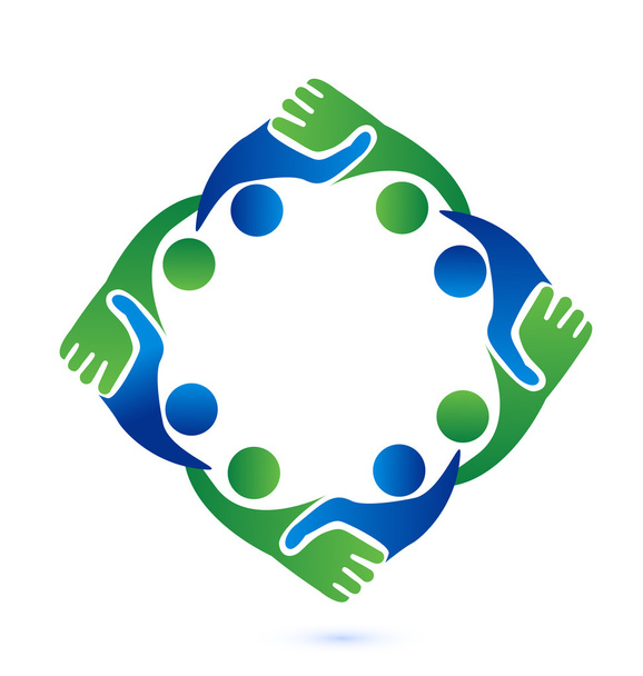Teamwork handshake business logo - Vector, Image