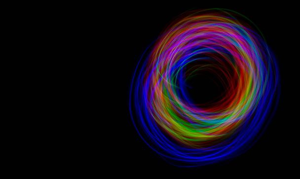 Black hole concept with ring of colorful lights around in astronomy concept. - Foto, imagen