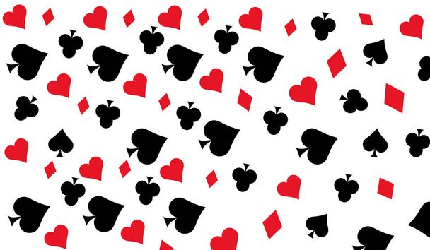 Gry w karty piki Queen King Heart Ace Poker symbole gier karcianych Spade jack Oneline wzór linii Vector ikony mostu Zabawny hazard grać garnitur czarny blackjack Kasyno klub gry garnitury - Wektor, obraz