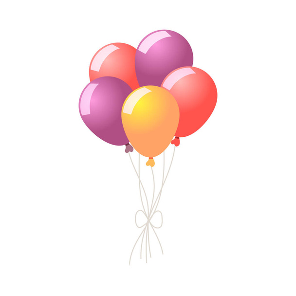 Bunch of colorful balloons 3d isometric vector illustration - Vector, imagen