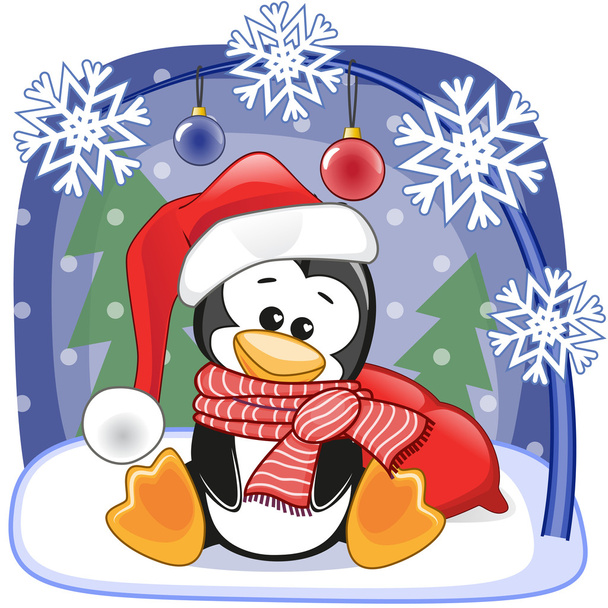 Mignon Santa Penguin
 - Vecteur, image