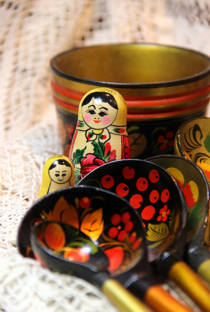 Mischung traditioneller russischer Souvenirs   - Foto, Bild