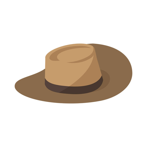 Isometric brown cowboy hat on white background vector illustration - Διάνυσμα, εικόνα