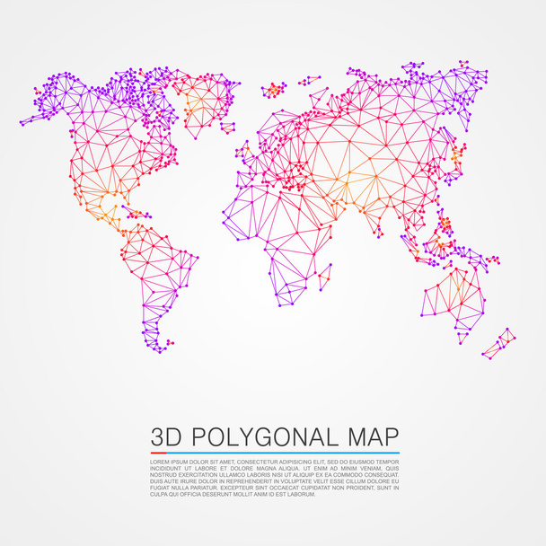 Karte 3D-Polygon - Vektor, Bild