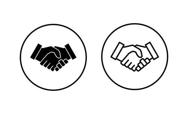 Conjunto de iconos de apretón de manos. negocio apretón de manos signo y símbolo. acuerdo de contacto - Vector, imagen