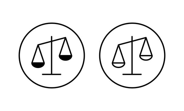 スケールアイコンが設定されます。法規模のアイコン。正義のサインとシンボル - ベクター画像