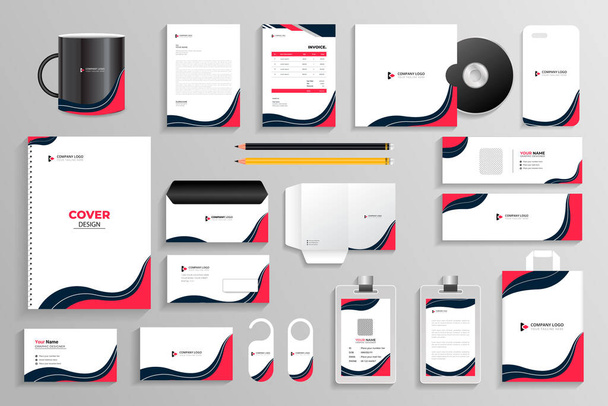 Vector modern corporate business stationery design template collateral set - Wektor, obraz