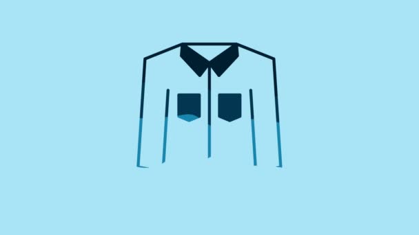 Blue Shirt icon isolated on blue background. 4K Video motion graphic animation. - Video, Çekim