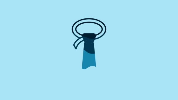 Голубой галстук выделен на синем фоне. Символ галстука и галстука. Видеографическая анимация 4K. - Кадры, видео