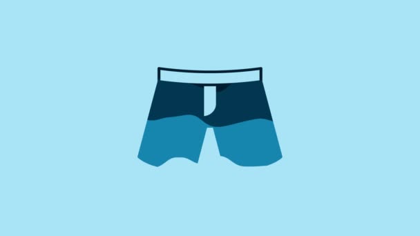 Синий Short или штаны значок изолирован на синем фоне. Видеографическая анимация 4K. - Кадры, видео