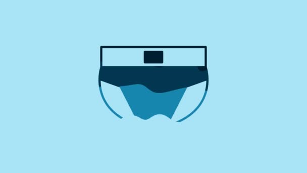 Blue Men underpants icon isolated on blue background. Man underwear. 4K Video motion graphic animation. - Video, Çekim