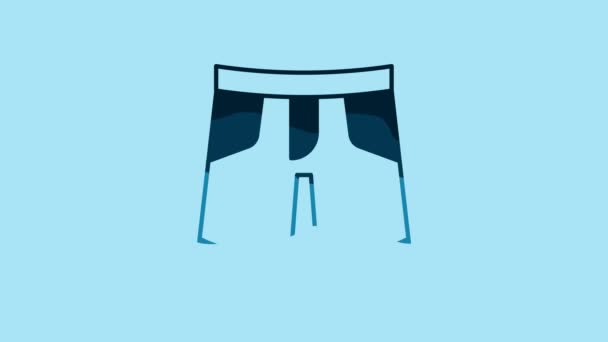 Синий Short или штаны значок изолирован на синем фоне. Видеографическая анимация 4K. - Кадры, видео