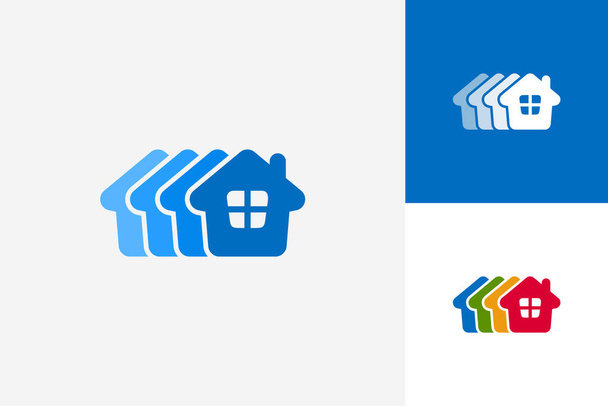 Slide House Logo Template Design Vector, Emblem, Design Concept, Creative Symbol, Icon - Vetor, Imagem