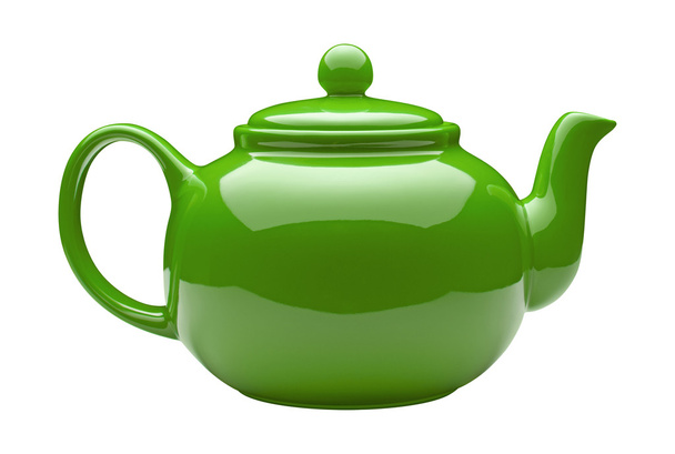 Green Ceramic Teapot - Fotoğraf, Görsel