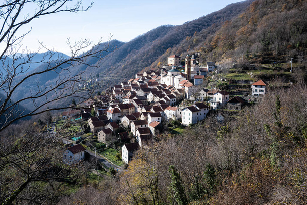The characteristic historic village of Pentema in the province of Genoa in the Liguria region. - Photo, Image