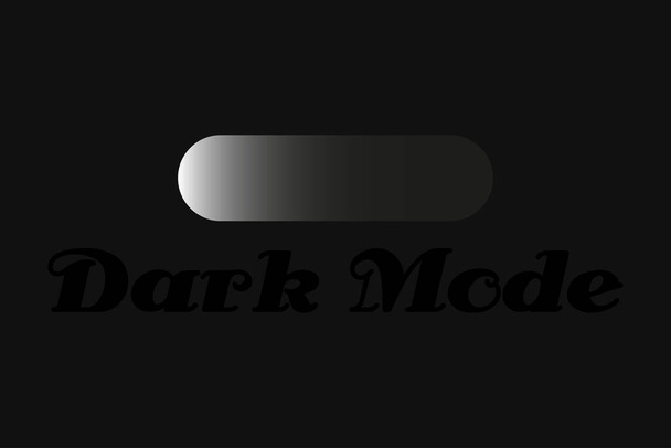 Dark Mode text on black background. Black Text dark mode with switch symbol vector illustration. Mutation symbol vector design.  - Vector, Imagen