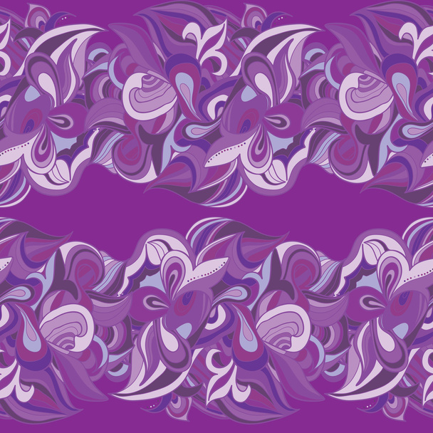 Lila curls in strip . Seamless background - Vector, Image