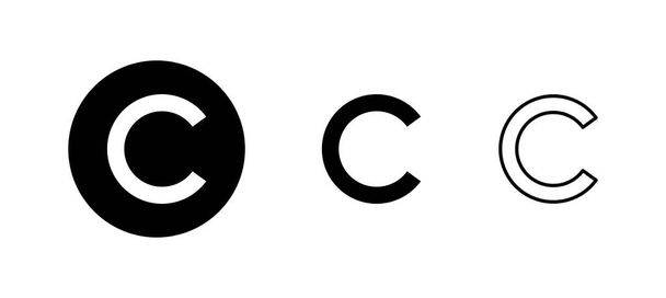 Icone di copyright impostate. segno e simbolo del copyright - Vettoriali, immagini