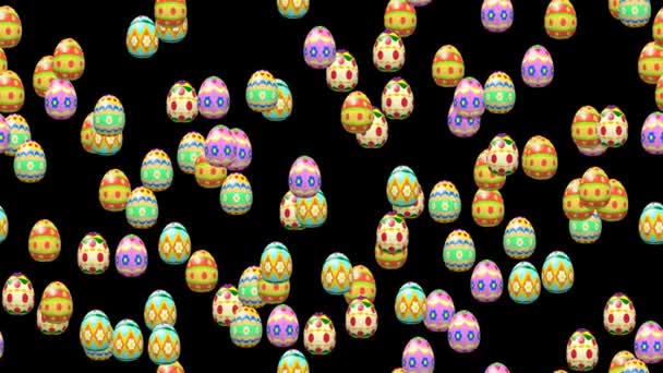 Πτώση Πασχαλινά αυγά αδιάλειπτη βρόχο βίντεο με άλφα ματ - Πλάνα, βίντεο